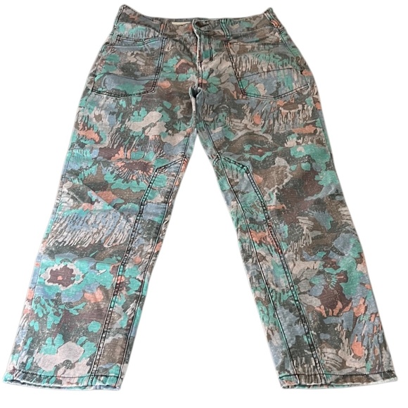Anthropologie Pilcro The Wanderer Mid Rise Relaxed-Leg Women's Multi Trousers 28 - Picture 3 of 14